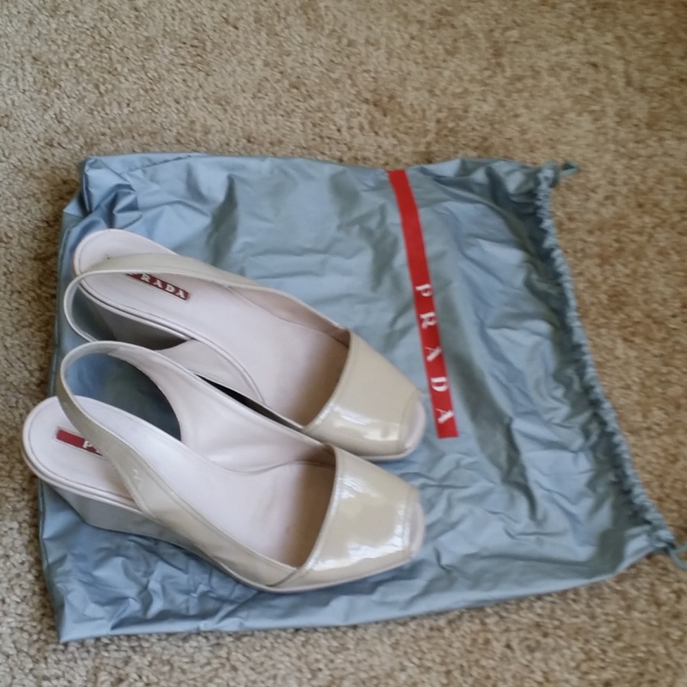 Prada Nude/ pale pink slingbacks. Size 6.5.